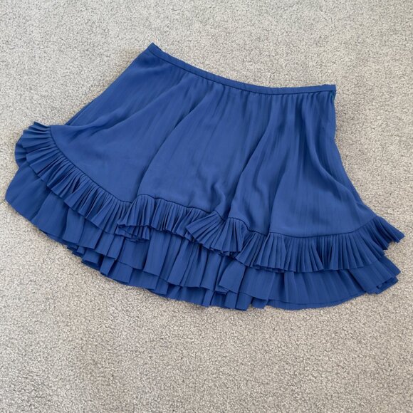 - Banana Republic Tiered Electric Pleated Skirt Royal Blue Flowy US 4 - 1H2785 - Picture 2 of 9